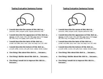 Preview of Tasting Evaluation Sentence Frames