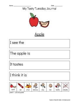 Preview of Apples Tasty Tuesday Food Journal - 4 levels