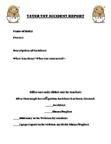 Tater Tot Project Accident Report Worksheet