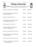 Tatting vs Reporting Test/Quiz (Common Core)