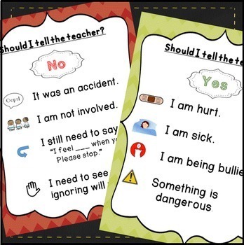 Preview of Tattle Tongue Form Tattling vs Reporting Telling Classroom Behavior Management