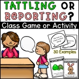 Tattle or Report Activity and Example Cards
