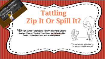 Preview of Tattling Task card Bundle- Digital, Printable with ActiveInspire