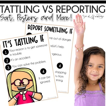 Preview of Tattling VS Reporting Posters Printables | Reading Comprehension Tasks