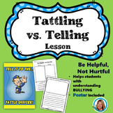 Tattling VS Reporting Sort Lesson | Poster