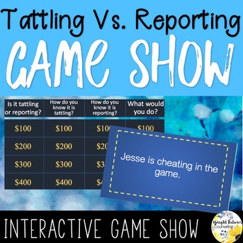 Preview of Tattling Vs Reporting Digital Game Show with Editable Digital Version