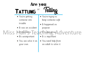 Preview of Tattling and Telling poster