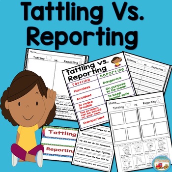 Preview of Tattling vs. Reporting-Character Education, Kindergarten, 1st grade, 2nd grade