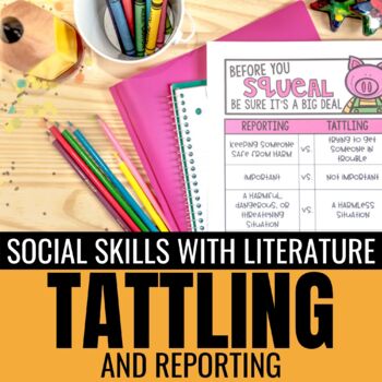 Preview of Tattling vs. Reporting: Social Skills Lesson Plan, Game, & Telling Sort