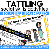 Tattling vs Reporting  Social Story & Social Skills Activities 