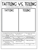 Tattling vs. Telling Worksheet