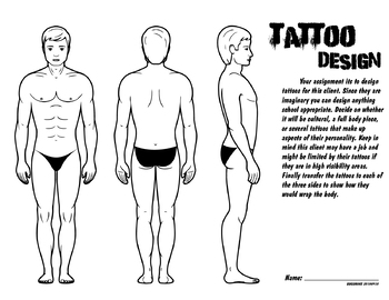 Preview of Tattoo work sheet - Male and Female