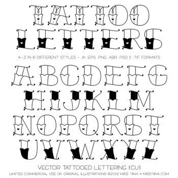 tattoo font alphabet letters