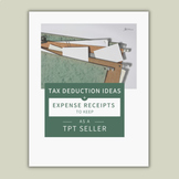 Tax Deduction Ideas and Expense Receipts to Keep as a TPT Seller