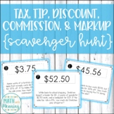 Tax, Tip, Discount, Commission, and Markup Scavenger Hunt 
