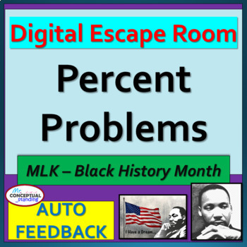 Preview of Tax Tip Discount Markup Percent Problems - DIGITAL ESCAPE ROOM Review - MLK DAY