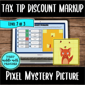 Preview of Tax, Tip, Discount & Markup: Pixel Mystery Picture Digital Activity