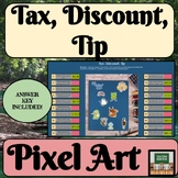 Tax Tips and Discounts Pixel Art Math 7th Grade Math