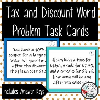 Preview of Tax and Discount Task Cards