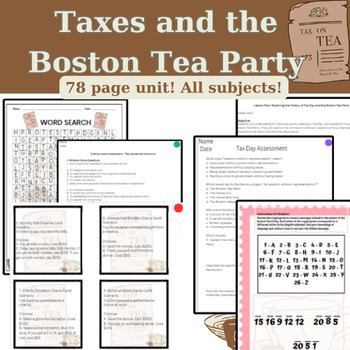 Preview of Tax day and the Boston Tea Party: ALL Subjects: lessons, assessments, and more!