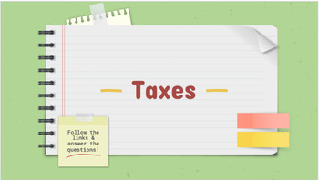 Preview of Taxes & How to File WebQuest