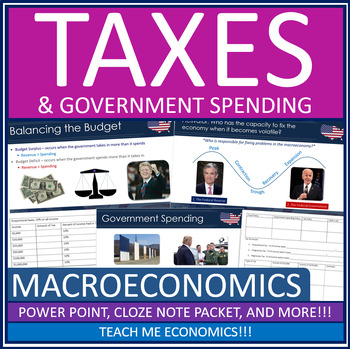 Preview of Taxes & Government Spending Economic Power Point + Interactive Digital Notebook