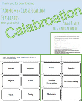Preview of Taxonomy/Classification Flashcards