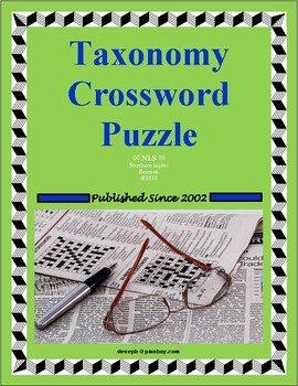 Preview of Taxonomy Crossword Puzzle - PDF or TpT Digital Activity