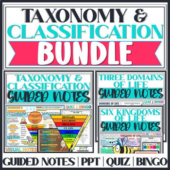 Preview of Taxonomy and Classification Bundle |Three Domains of Life | Six Kingdoms of Life