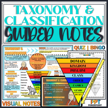 Preview of Taxonomy and Classification Guided Notes Graphic Organizer|PowerPoint and Quiz