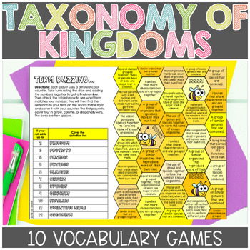 Preview of Taxonomy of Kingdoms Science Vocabulary Games Centers