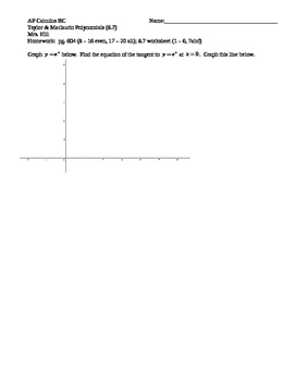 Preview of Taylor & Maclaurin Polynomials & Series, Power Series