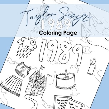 Preview of Taylor Swift 1989 Coloring Page