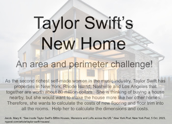 Preview of Taylor Swift Area & Perimeter Project