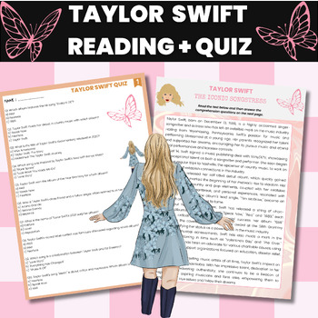 Preview of Taylor Swift Biography Reading Comprehension and Quiz  Bundle | Pop Music