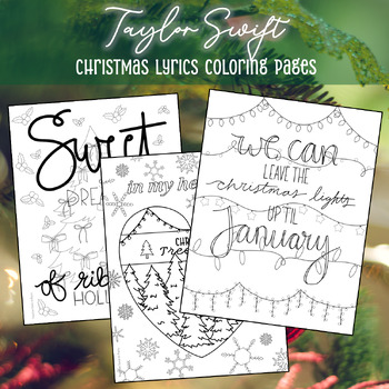 Preview of Taylor Swift Christmas Lyrics Coloring Pages