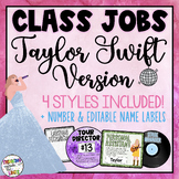 Taylor Swift Classroom Jobs Display - 4 Styles with Editab