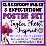 Taylor Swift Classroom Rules Poster Set - Now With Customi