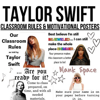 Taylor Swift Classroom Rules and Motivational Posters