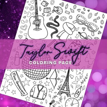 Preview of Taylor Swift Coloring Page all Eras