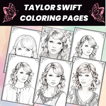 Preview of Taylor Swift Coloring Pages | Swift Taylor Coloring Pages