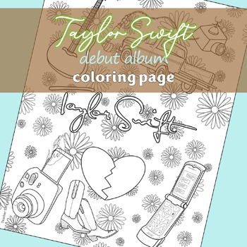 Preview of Taylor Swift Debut Coloring Page