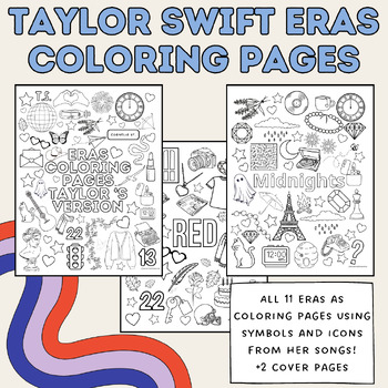 Preview of Taylor Swift Eras Coloring BOOK (Taylor's Version 2.0) | All 11 Eras!!