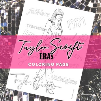 Preview of Taylor Swift Eras Album Titles Coloring Page