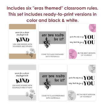 Taylor Swift Eras Tour Classroom Rules (Bulletin Board Set)