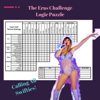 Taylor Swift Eras Tour Logic Puzzle for Teens by Playventive Games