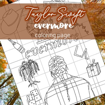 Preview of Taylor Swift Evermore Coloring Page