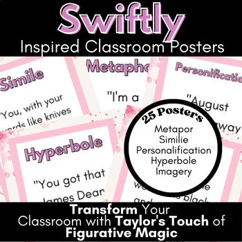 Preview of Taylor Swift Figurative Language Posters: Classroom Decor for ELA Teachers