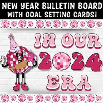 Preview of Taylor Swift Eras Inspired Swiftie Bulletin Board Ideas for January Goal Setting