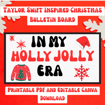 Preview of Taylor Swift Inspired Christmas Bulletin Board EDITABLE